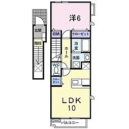 桜壱番館 1LDKの間取図画像