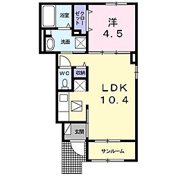 ファミュ 1LDKの間取図画像