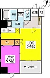 J-PLACE久留米 1LDKの間取図画像