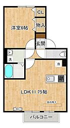 Walker.hill 1LDKの間取図画像