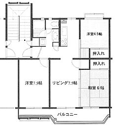 海老名プラーザ13号棟 3LDKの間取図画像