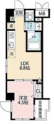 ルストーレ経堂 1LDKの間取図画像