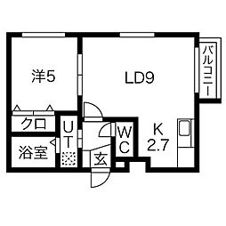 RS4-5 3階1LDKの間取り