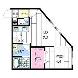 club premier発寒 1階1LDKの間取り