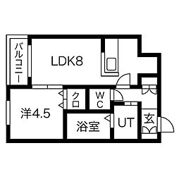 オリエントステージ表参道 7階1LDKの間取り