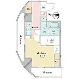 アルファスクエア大通 3階1Kの間取り