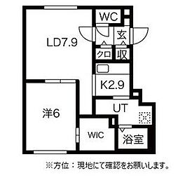 ビルゴ南平岸II 4階1LDKの間取り