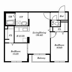 REEF nest(リーフネスト) 1階2LDKの間取り
