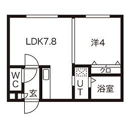 クレアメゾン環状通東 3階1LDKの間取り