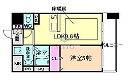 第1関根マンション 2階1LDKの間取り