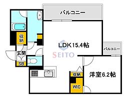 メゾンオリーブ 1LDKの間取図画像