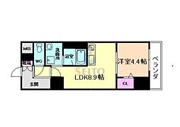 グランセジュール江坂パーカー江坂ビル 1LDKの間取図画像