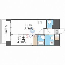 ルーヴェンブルン豊津 1LDKの間取図画像