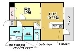 レジデンス稲津 1LDKの間取図画像