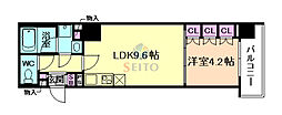 Urbanex江坂広芝 1LDKの間取図画像