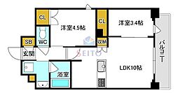 シーズンフラッツ緑地公園 2LDKの間取図画像