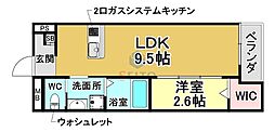 リアコート服部天神 1LDKの間取図画像