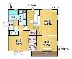 PastralCourtSenri 2LDKの間取図画像