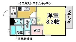 ルミエール三和 1Kの間取図画像