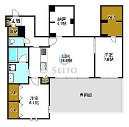 ジョフリエル 2LDKの間取図画像