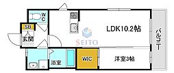 ORACION吹田 1LDKの間取図画像