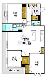 ジョフリエル 3LDKの間取図画像