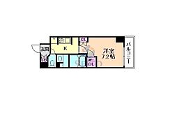 THEMUTUAL江坂 1Kの間取図画像