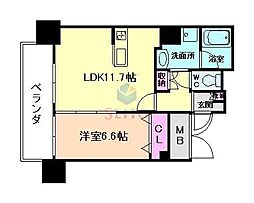 リオ城北 1LDKの間取図画像