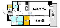 S-RESIDENCE江坂focal 1LDKの間取図画像