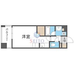 アパートメンツ江坂 ワンルームの間取図画像