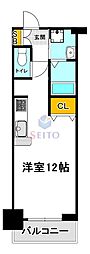 ニッケノーブルハイツ江坂 ワンルームの間取図画像