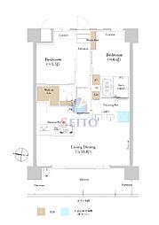 ウメキタテラス 2LDKの間取図画像