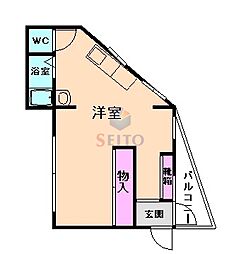 池田南桜塚ビル 1Kの間取図画像