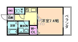 ハイムユカリナグリーン 1Kの間取図画像