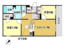 シャーメゾン ペイ ドゥ レーヴ 2LDKの間取図画像