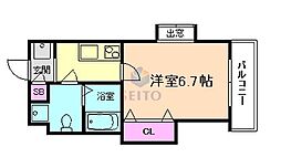 Luxe豊津 1Kの間取図画像