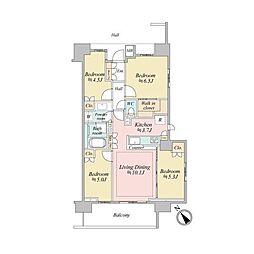 クレヴィア田端 4LDKの間取図画像