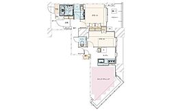 ドゥ・トゥールWEST棟 2LDKの間取図画像