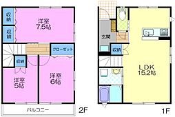 陽東メゾネット3 3LDKの間取図画像