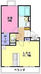 グランドキャッスルFUKUCHIA棟 1LDKの間取図画像