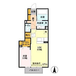 シャルマン 1LDKの間取図画像