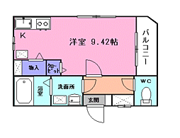 ブリーズヴィル ワンルームの間取図画像