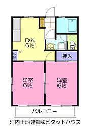 ドリームタウンI 2DKの間取図画像