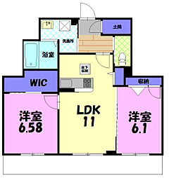 プレジオリゾート3 2LDKの間取図画像