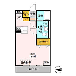BizSTAYUTSUNOMIYA ワンルームの間取図画像