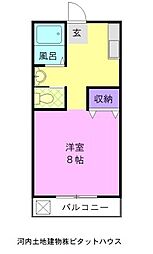 岩崎マンション 1DKの間取図画像