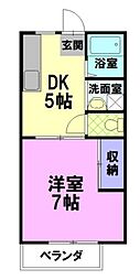サムハイツA 1DKの間取図画像