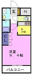 スズラン 1Kの間取図画像