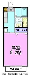 メゾン・サンフラワーC棟 1Kの間取図画像