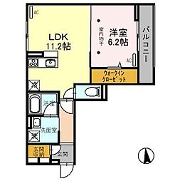 Presso-U 1LDKの間取図画像
